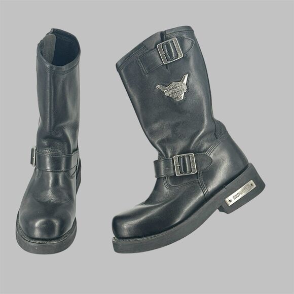 Harley-Davidson Other - Harley Davidson Men's Black Leather Mega Conductor Motorcycle Boots Size 7.5